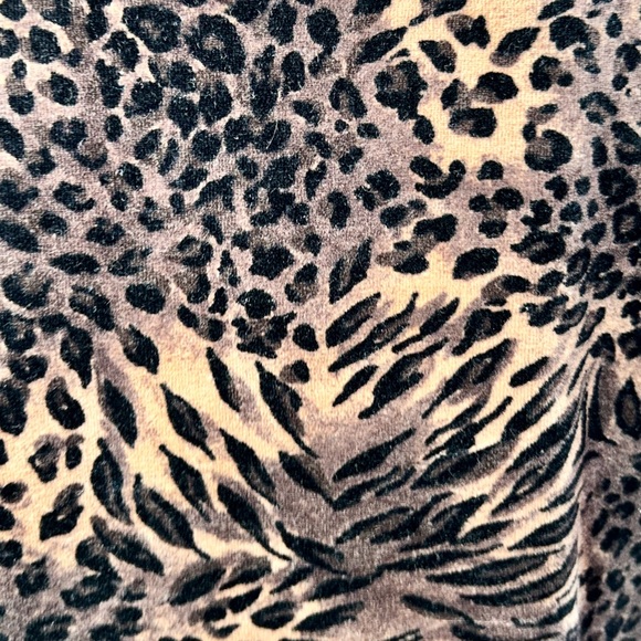 Style & Co. Sport Animal Print Velour Zip Front Jacket sz XL - Picture 5 of 8